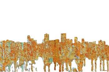 Anchorage Alaska Skyline - Rust by Marlene Watson art print