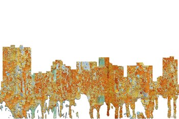 Arlington Texas Skyline - Rust by Marlene Watson art print