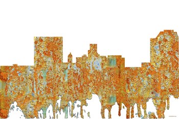 Augusta Georgia Skyline - Rust by Marlene Watson art print