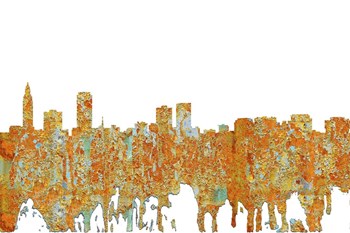 Baton Rouge Louisiana Skyline - Rust by Marlene Watson art print