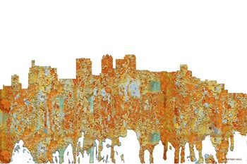 Birmingham Alabama Skyline - Rust by Marlene Watson art print