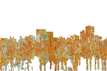 Chatanooga Tennessee Skyline - Rust by Marlene Watson art print