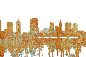Columbus Ohio Skyline - Rust by Marlene Watson art print