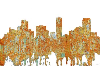 Denver Colorado Skyline - Rust by Marlene Watson art print