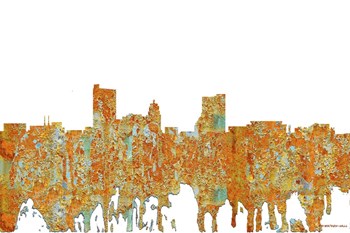 Fort Wayne Indiana Skyline - Rust by Marlene Watson art print