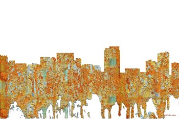 Honolulu Hawaii Skyline - Rust by Marlene Watson art print