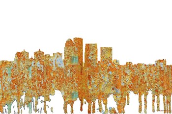 Louisville Kentucky Skyline - Rust by Marlene Watson art print
