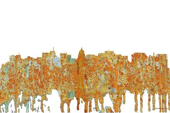 Madison Wisconsin Skyline - Rust by Marlene Watson art print