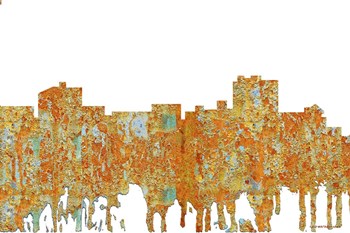 Maryville Tennessee Skyline - Rust by Marlene Watson art print