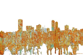 Milwaukee Wisconsin Skyline - Rust by Marlene Watson art print
