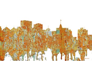 Oakland California Skyline - Rust by Marlene Watson art print