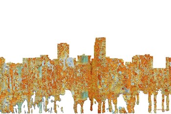 Omaha Nebraska Skyline - Rust by Marlene Watson art print