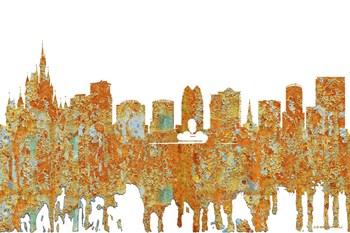 Orlando Florida Skyline - Rust by Marlene Watson art print