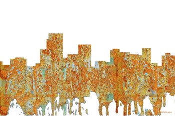 Parsippany New Jersey Skyline - Rust by Marlene Watson art print