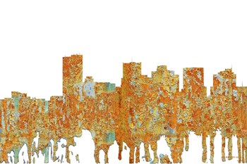 Phoenix Arizona Skyline - Rust by Marlene Watson art print