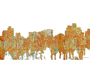 Reno Nevada Skyline - Rust by Marlene Watson art print