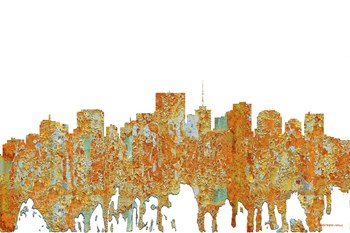 Richmond Virginia Skyline - Rust by Marlene Watson art print
