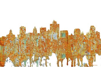 SaltLake City Utah Skyline - Rust by Marlene Watson art print