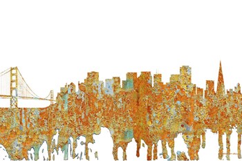 San Francisco California Skyline - Rust by Marlene Watson art print
