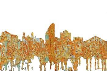 San Jose California Skyline - Rust by Marlene Watson art print