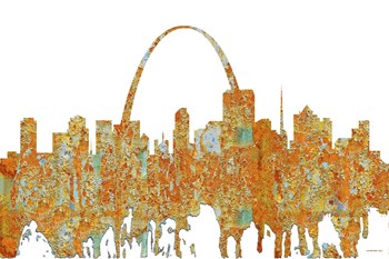 St Louis Missouri Skyline - Rust by Marlene Watson art print