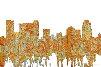 St Petersburg Florida Skyline - Rust by Marlene Watson art print