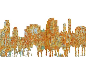 Tempe Arizona Skyline - Rust by Marlene Watson art print