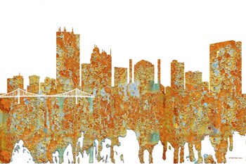 Toledo Skyline - Rust by Marlene Watson art print