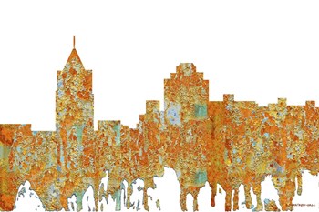 Virginia Beach Virginia Skyline - Rust by Marlene Watson art print