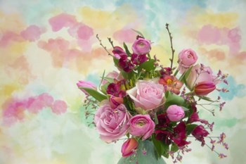 Bouquet and Watercolors by Cora Niele art print