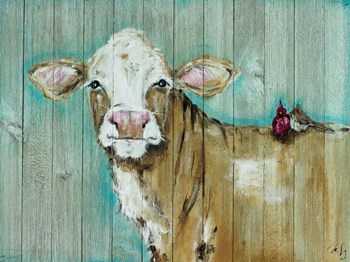Cow with Friends by Molly Susan Strong art print