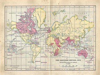 Vintage British Empire Map by Ramona Murdock art print