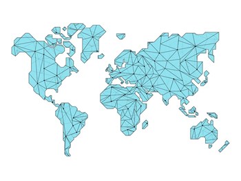 World Map Blue by Naxart art print