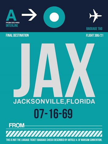 JAX Jacksonville Luggage Tag II by Naxart art print