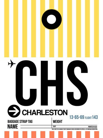 CHS Charleston Luggage Tag II by Naxart art print