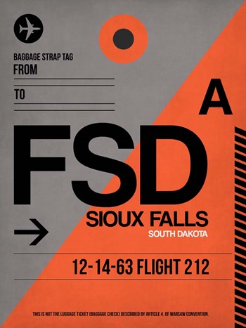 FSD Sioux Falls Luggage Tag I by Naxart art print