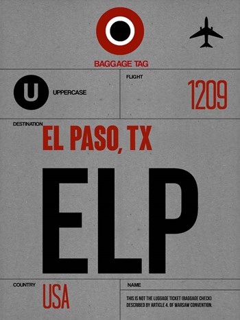 ELP El Paso Luggage Tag I by Naxart art print