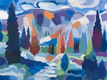 The Creek among the Colors by Hooshang Khorasani art print