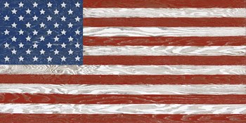 Old Glory On Wood-A by Jean Plout art print