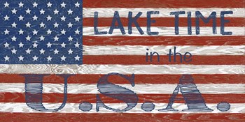 Old Glory On Wood-C by Jean Plout art print