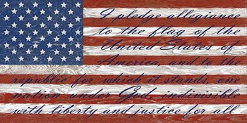 Old Glory On Wood-D by Jean Plout art print