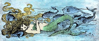 Mermaid Under the Sea-A by Jean Plout art print