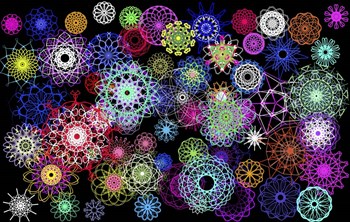 Black And Rainbow Mandala Abstract by Stephanie Analah art print