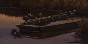 Abandoned Skiff - Black Ducks by Wilhelm J. Goebel art print