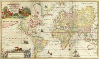 World Map By Gerard Van Keulen by Vintage Lavoie art print
