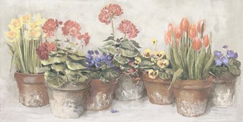 Spring in the Greenhouse Neutral by Carol Rowan art print