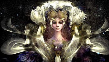 Girl With Yellow Eyes by RUNA art print