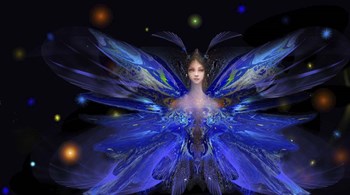 Butterfly Blue Princess by RUNA art print