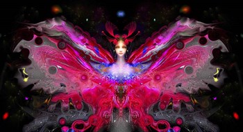 Butterfly Red Dancer by RUNA art print