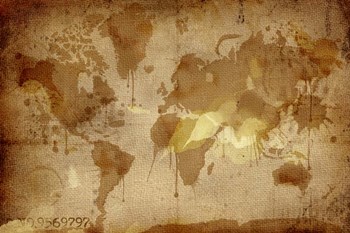 Vintage World Map by ALI Chris art print